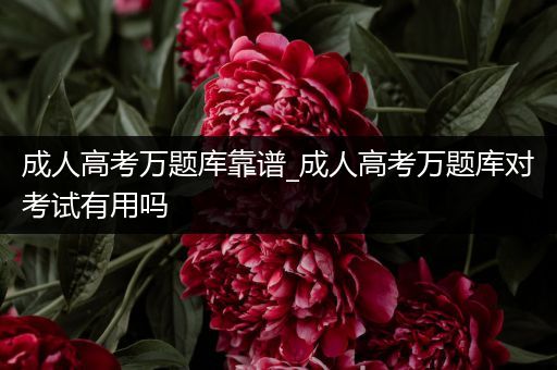 成人高考万题库靠谱_成人高考万题库对考试有用吗