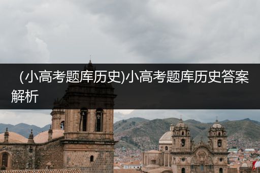 （小高考题库历史)小高考题库历史答案解析