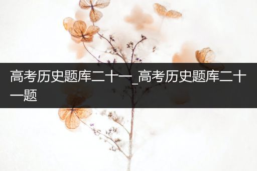 高考历史题库二十一_高考历史题库二十一题