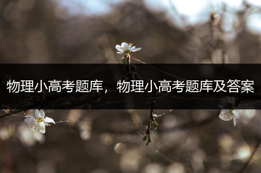 物理小高考题库，物理小高考题库及答案