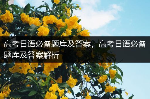 高考日语必备题库及答案，高考日语必备题库及答案解析