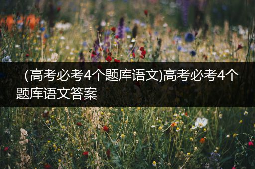 （高考必考4个题库语文)高考必考4个题库语文答案