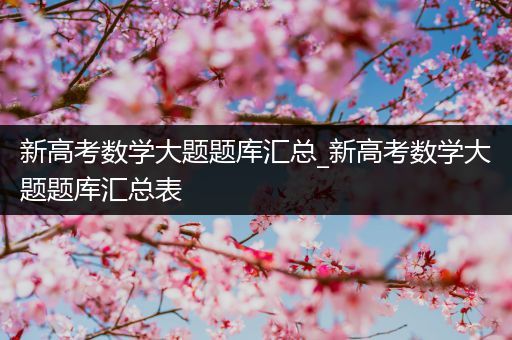 新高考数学大题题库汇总_新高考数学大题题库汇总表