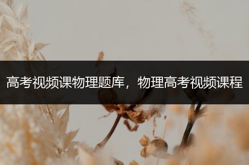 高考视频课物理题库，物理高考视频课程