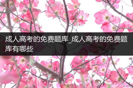 成人高考的免费题库_成人高考的免费题库有哪些