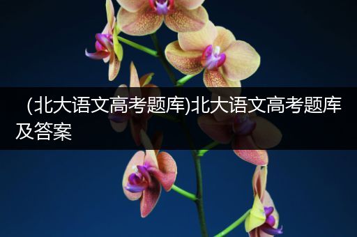 （北大语文高考题库)北大语文高考题库及答案