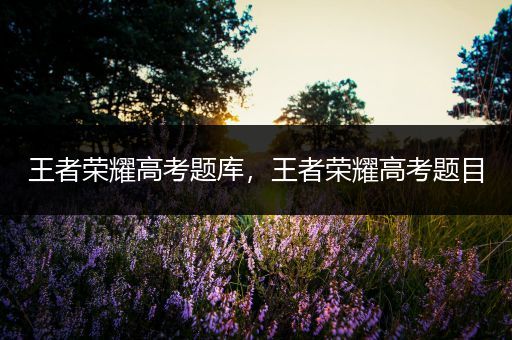 王者荣耀高考题库，王者荣耀高考题目