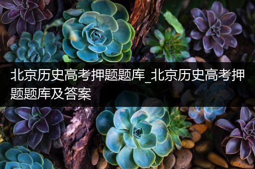 北京历史高考押题题库_北京历史高考押题题库及答案