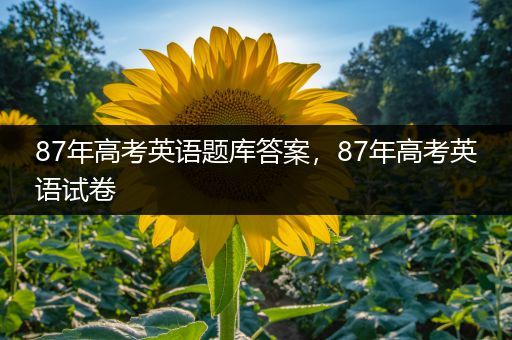 87年高考英语题库答案，87年高考英语试卷