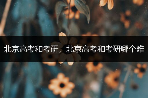 北京高考和考研，北京高考和考研哪个难
