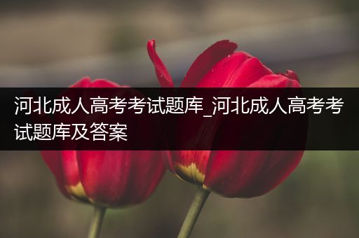 河北成人高考考试题库_河北成人高考考试题库及答案