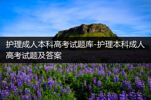 护理成人本科高考试题库-护理本科成人高考试题及答案