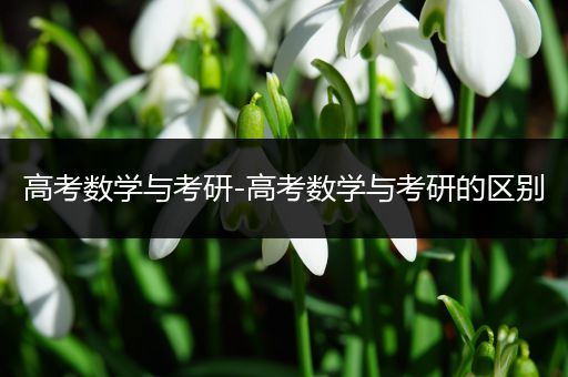 高考数学与考研-高考数学与考研的区别