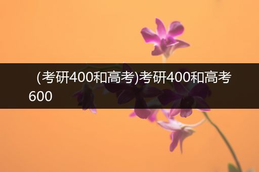 （考研400和高考)考研400和高考600