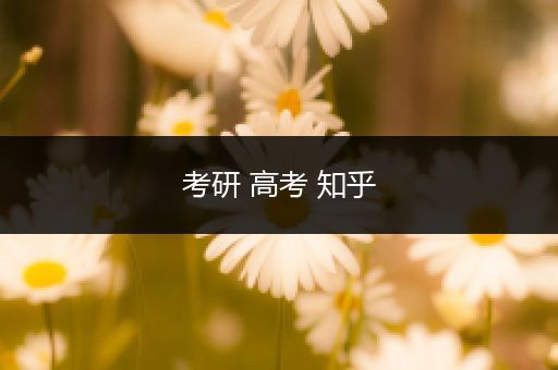 考研 高考 知乎