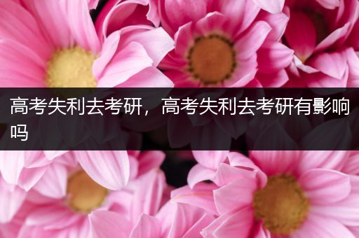 高考失利去考研，高考失利去考研有影响吗