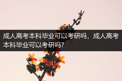 成人高考本科毕业可以考研吗，成人高考本科毕业可以考研吗?