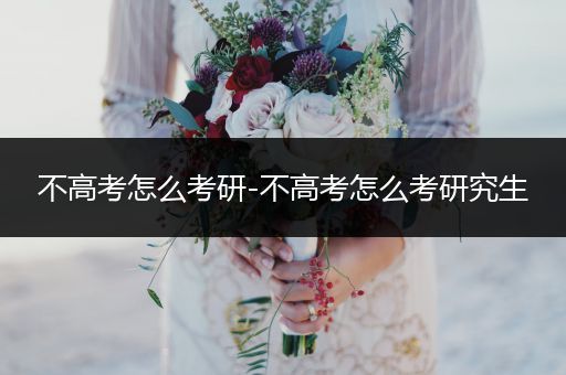不高考怎么考研-不高考怎么考研究生