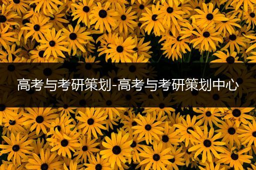 高考与考研策划-高考与考研策划中心