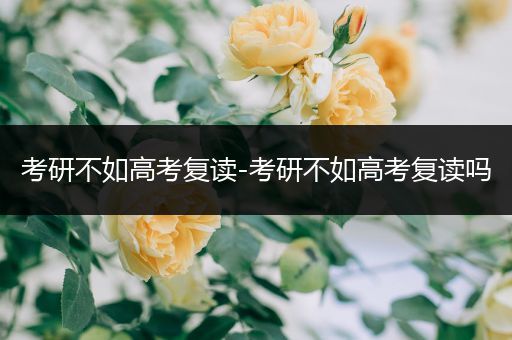 考研不如高考复读-考研不如高考复读吗