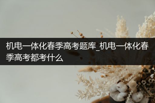 机电一体化春季高考题库_机电一体化春季高考都考什么