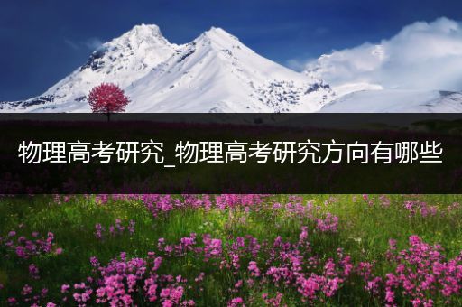 物理高考研究_物理高考研究方向有哪些