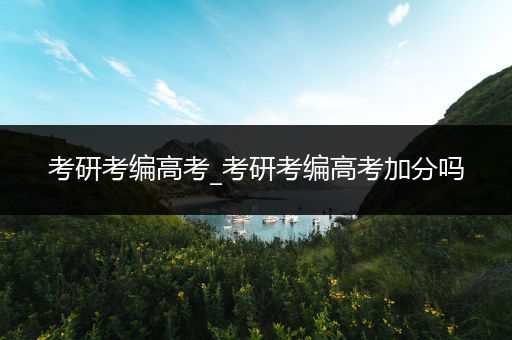 考研考编高考_考研考编高考加分吗