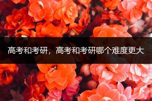 高考和考研，高考和考研哪个难度更大