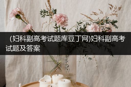 （妇科副高考试题库豆丁网)妇科副高考试题及答案