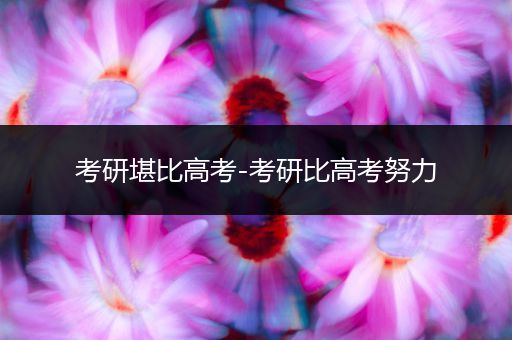 考研堪比高考-考研比高考努力