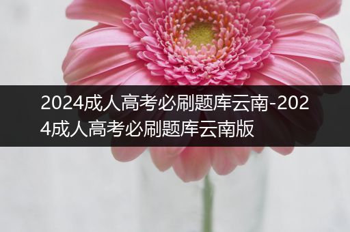 2024成人高考必刷题库云南-2024成人高考必刷题库云南版