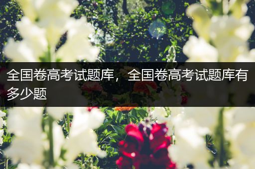 全国卷高考试题库，全国卷高考试题库有多少题