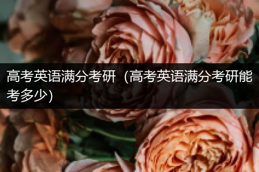 高考英语满分考研（高考英语满分考研能考多少）