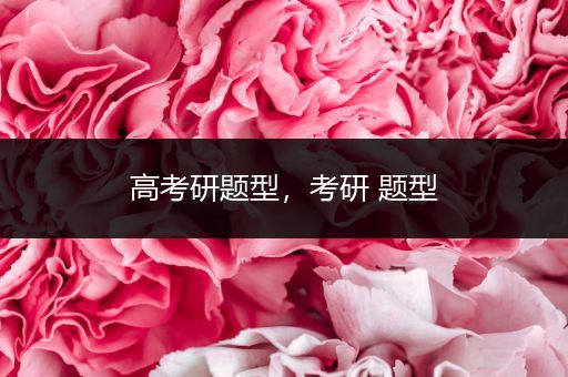 高考研题型，考研 题型