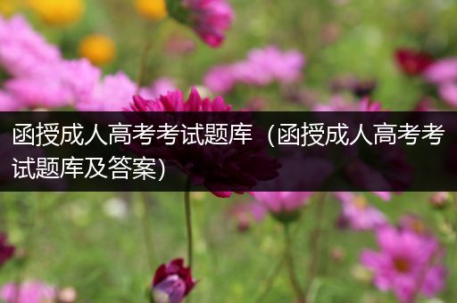 函授成人高考考试题库（函授成人高考考试题库及答案）