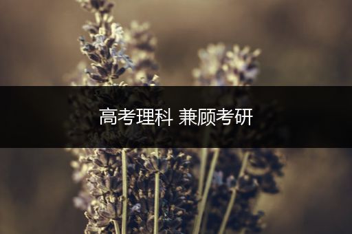 高考理科 兼顾考研