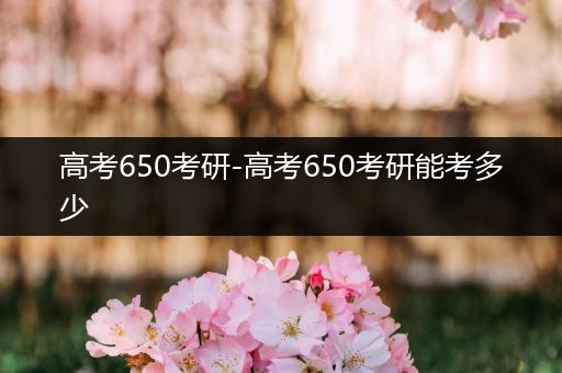 高考650考研-高考650考研能考多少