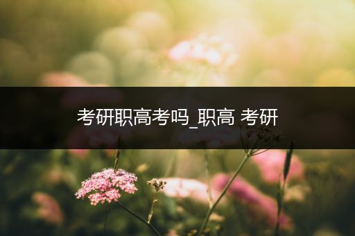 考研职高考吗_职高 考研