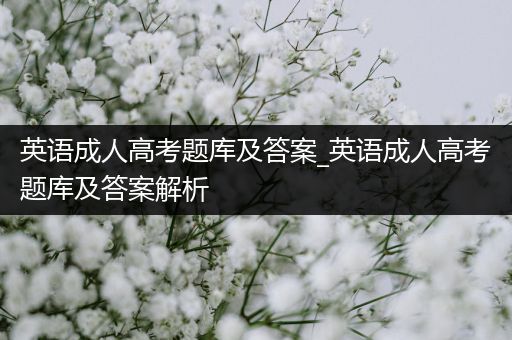 英语成人高考题库及答案_英语成人高考题库及答案解析