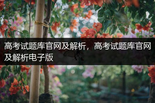 高考试题库官网及解析，高考试题库官网及解析电子版