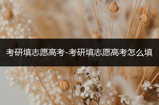 考研填志愿高考-考研填志愿高考怎么填