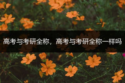 高考与考研全称，高考与考研全称一样吗