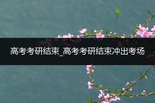 高考考研结束_高考考研结束冲出考场