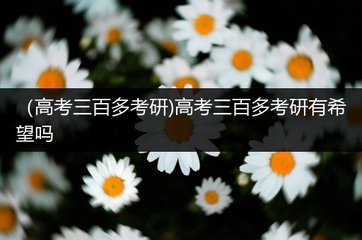 （高考三百多考研)高考三百多考研有希望吗