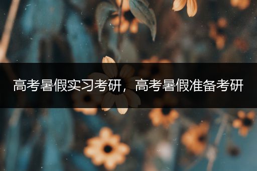 高考暑假实习考研，高考暑假准备考研