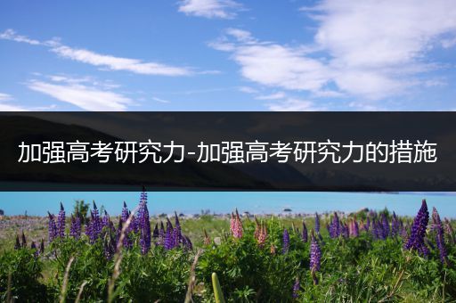加强高考研究力-加强高考研究力的措施