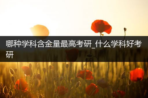 哪种学科含金量最高考研_什么学科好考研