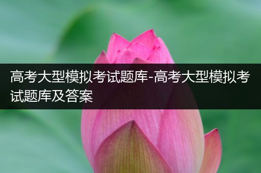 高考大型模拟考试题库-高考大型模拟考试题库及答案