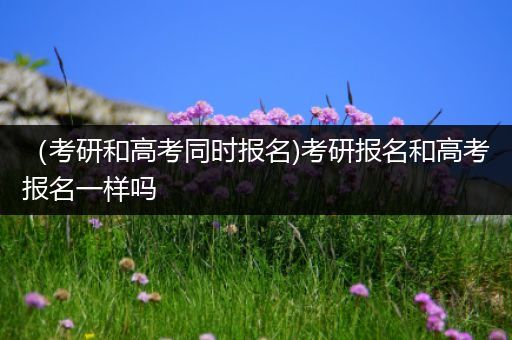 （考研和高考同时报名)考研报名和高考报名一样吗