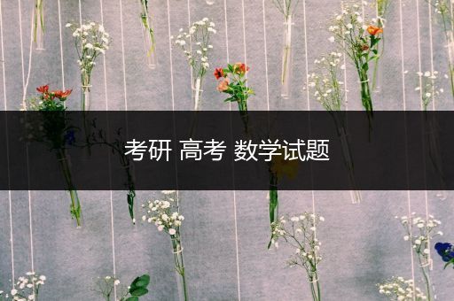 考研 高考 数学试题